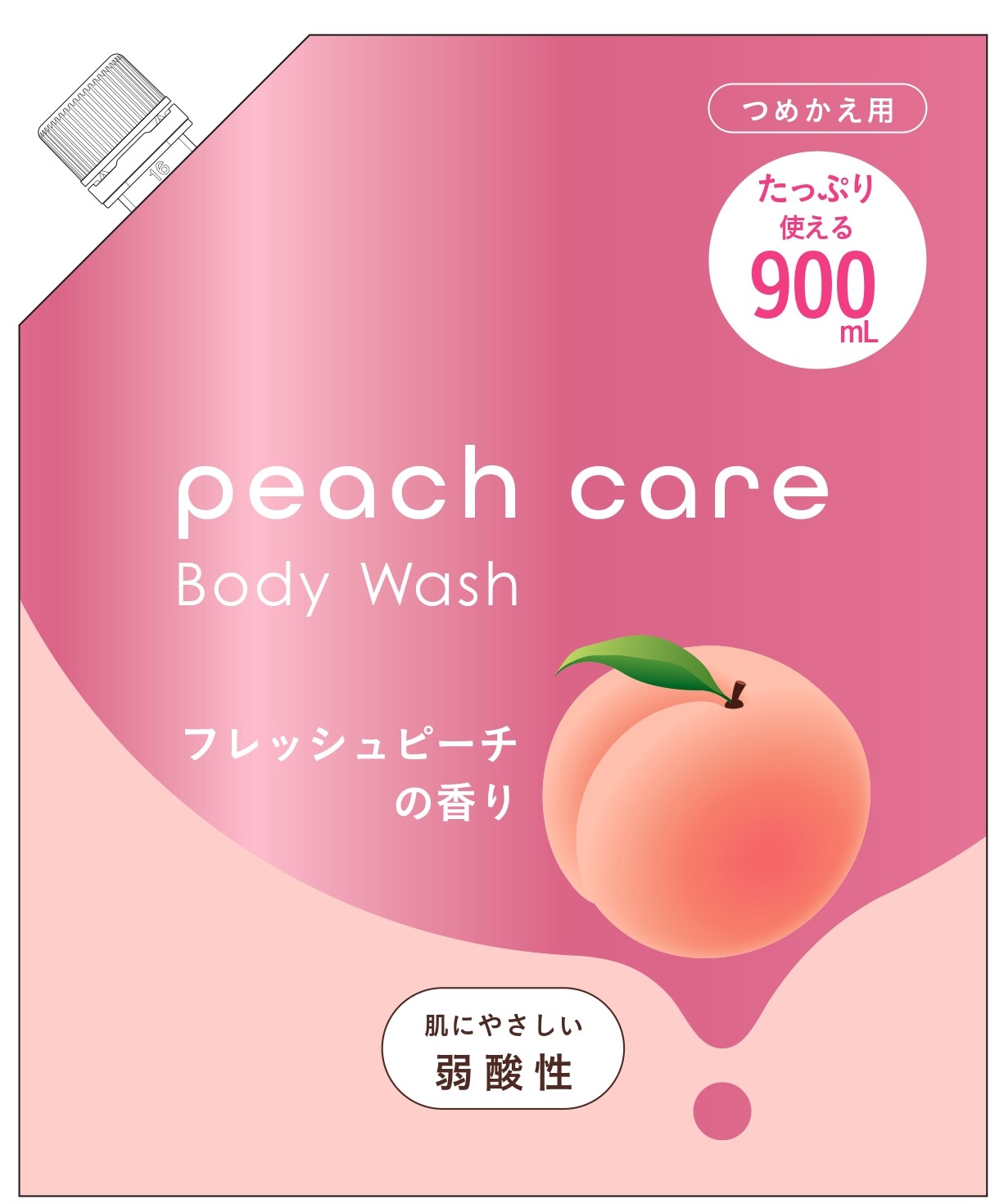 詰替peachcareボディウォッシュ900ml